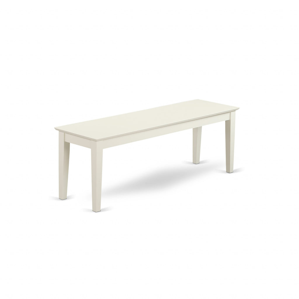 East West Furniture CAB-LWH-W Capri Dining Table Bench with Solid Wood Seat, 51x15x18 Inch, Linen White