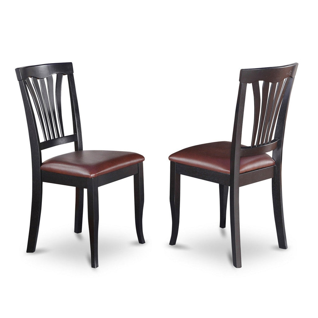 East West Furniture WEAV7-BCH-LC 7 Piece Kitchen Table & Chairs Set Consist of a Rectangle Dining Table with Butterfly Leaf and 6 Faux Leather Dining Room Chairs, 42x60 Inch, Black & Cherry
