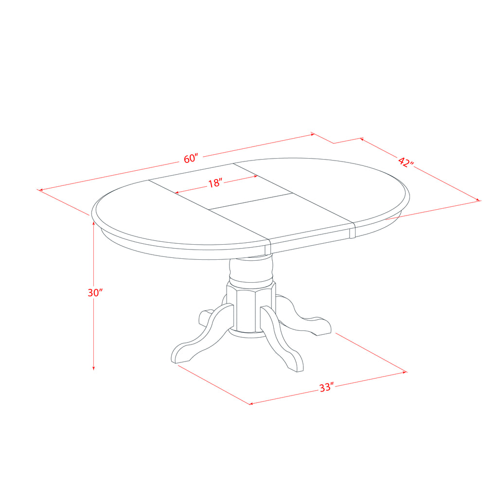 East West Furniture AVIP5-LWH-C 5 Piece Dinette Set for 4 Includes an Oval Dining Room Table with Butterfly Leaf and 4 Linen Fabric Kitchen Dining Chairs, 42x60 Inch, Linen White