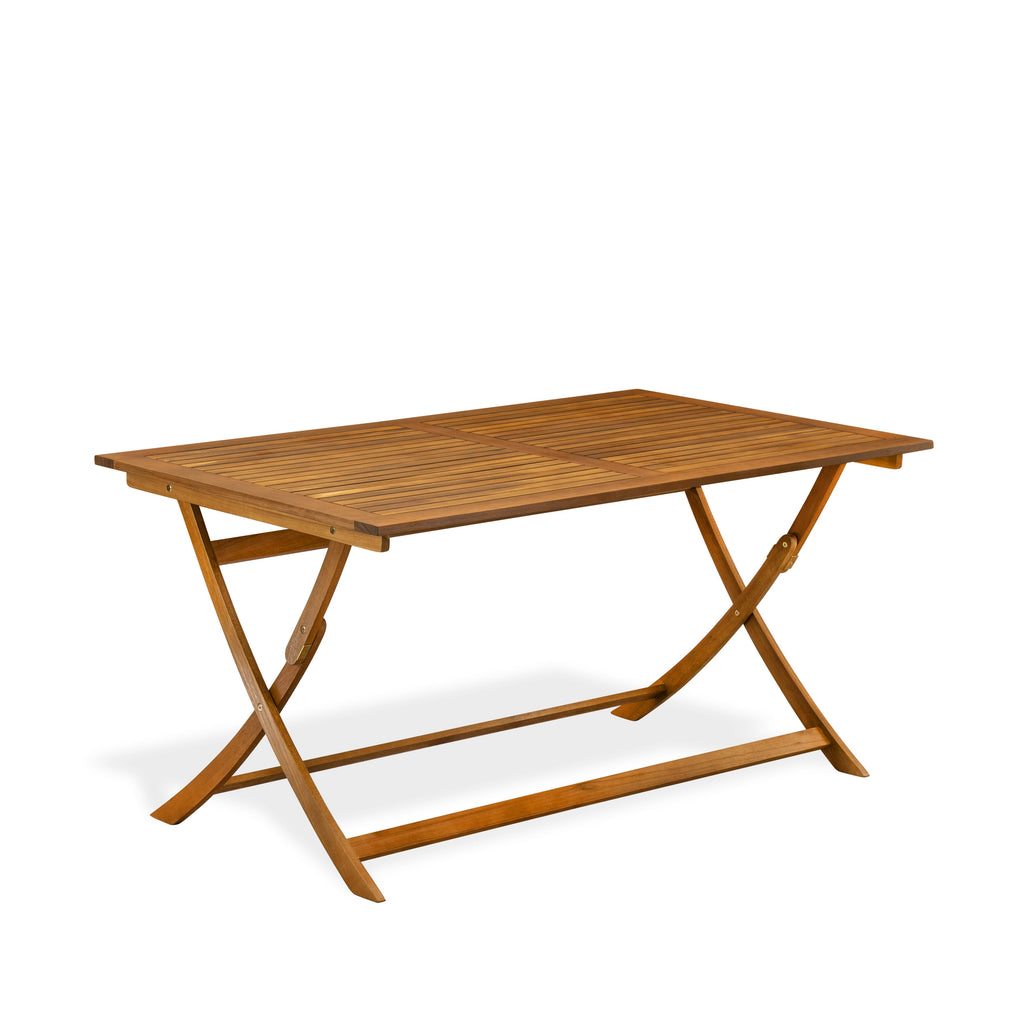 East West Furniture BAETFNA Avondale Patio Dining Table - a Rectangle Acacia Wood Table with Butterfly Leaf, 36x60 Inch, Natural Oil