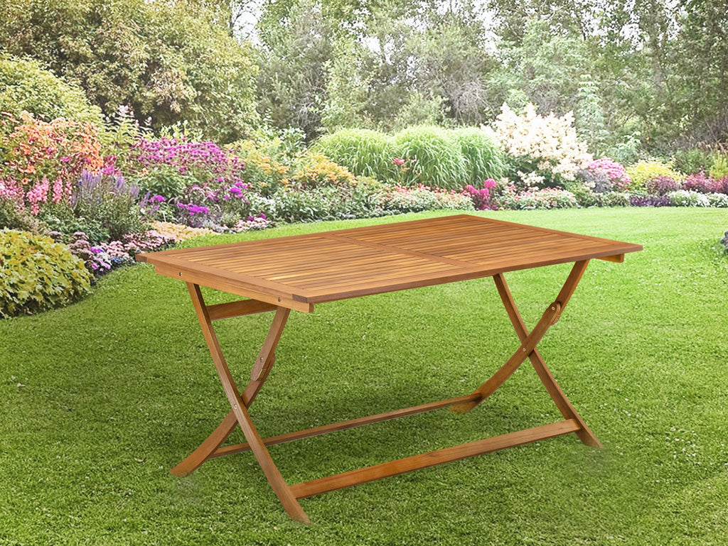 East West Furniture BAETFNA Avondale Patio Dining Table - a Rectangle Acacia Wood Table with Butterfly Leaf, 36x60 Inch, Natural Oil