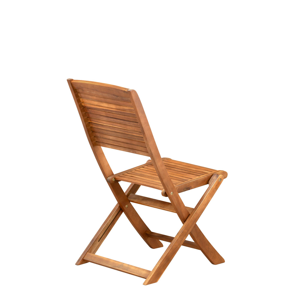 East West Furniture BFMCWNA Fremont Foldable Patio Dining Chairs - Acacia Wood, Set of 2, Natural Oil