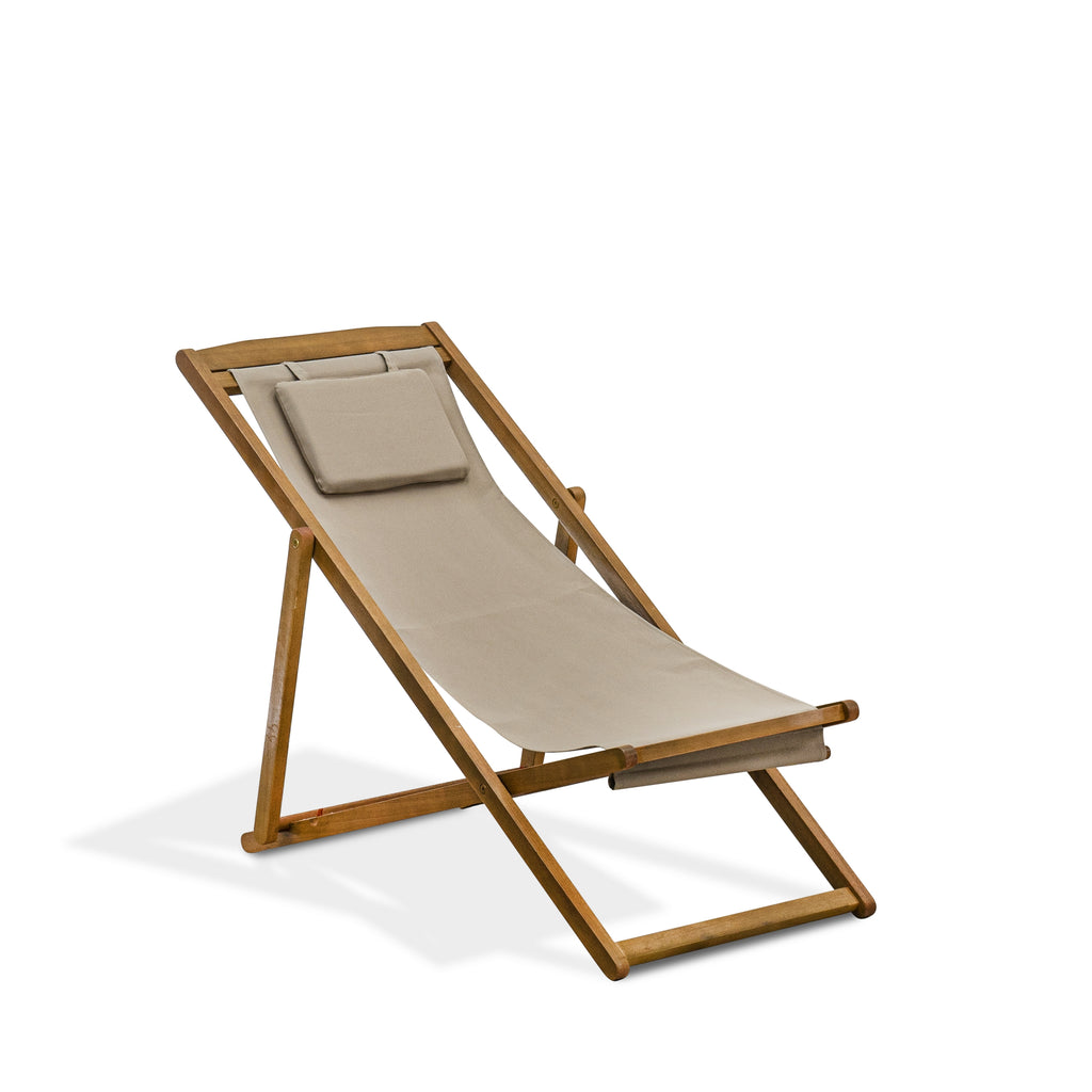 East West Furniture BMRCFNE Monroe Outdoor Fabric Relax Chair for Poolside, Deck, Lawn - Eucalyptus Wood, 22x40x34 Inch, Natural Oil