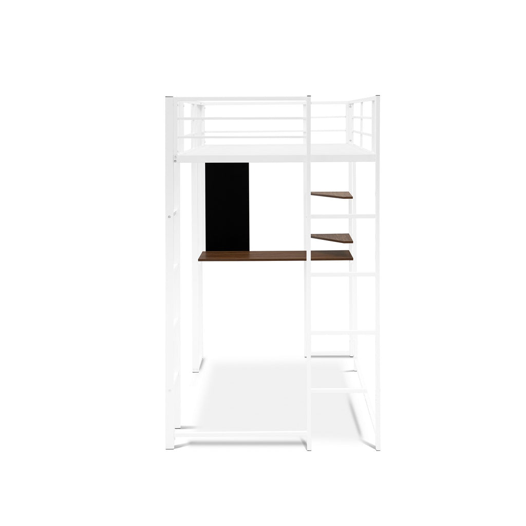 BUTLWHI Buckland Twin Loft Bed in powder coating white color