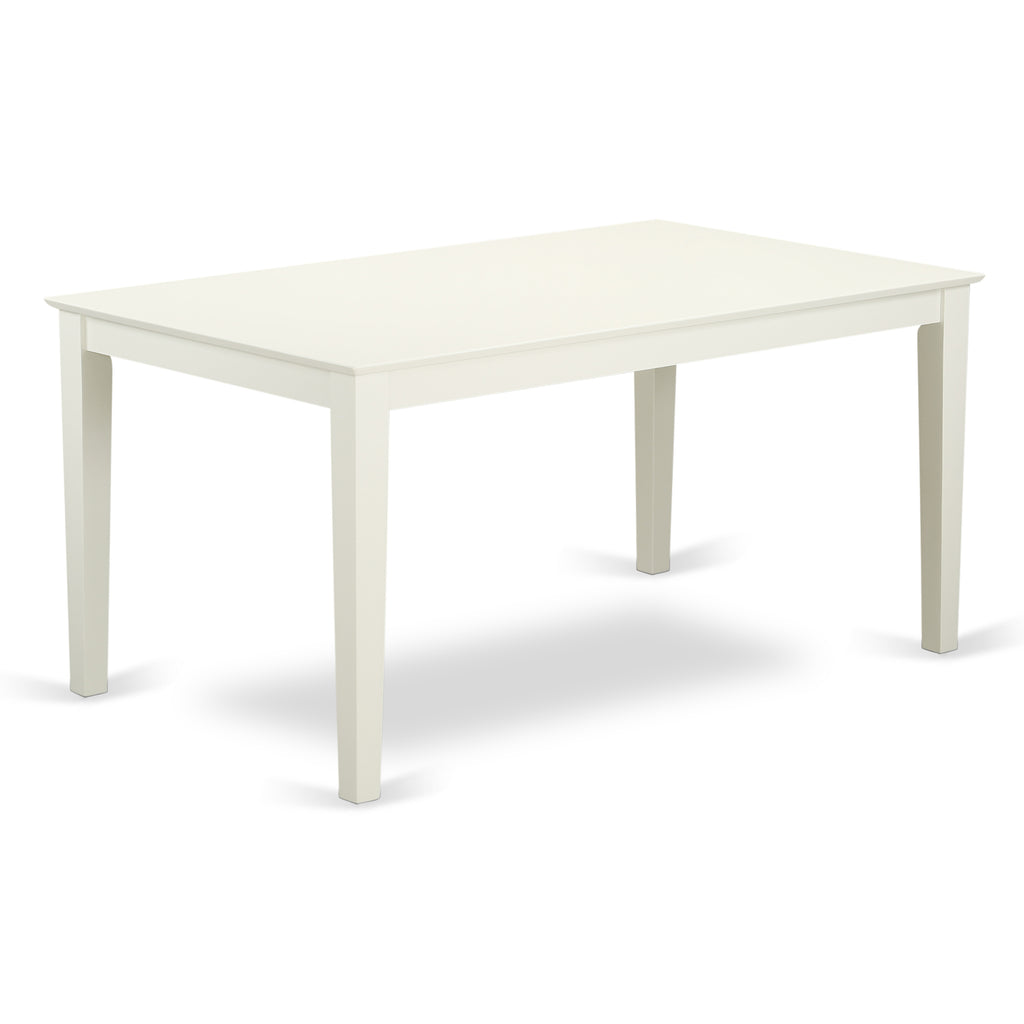 East West Furniture CAT-LWH-S Capri Dining Table - a Rectangle Wooden Table Top with Sturdy Legs, 36x60 Inch, Linen White
