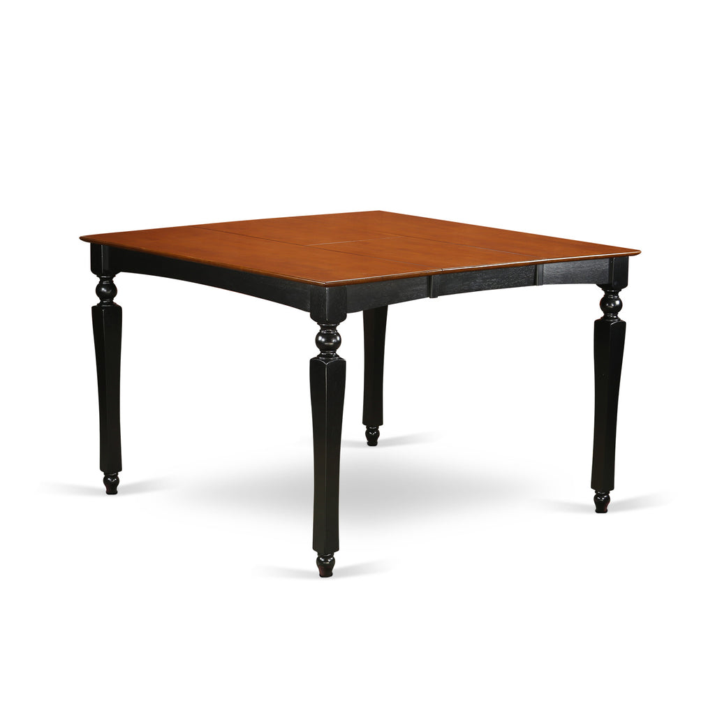 East West Furniture CHT-BLK-TL Chelsea Counter Height Table - a Square Dining Table Top with Stylish Legs, 54x54 Inch, Black & Cherry