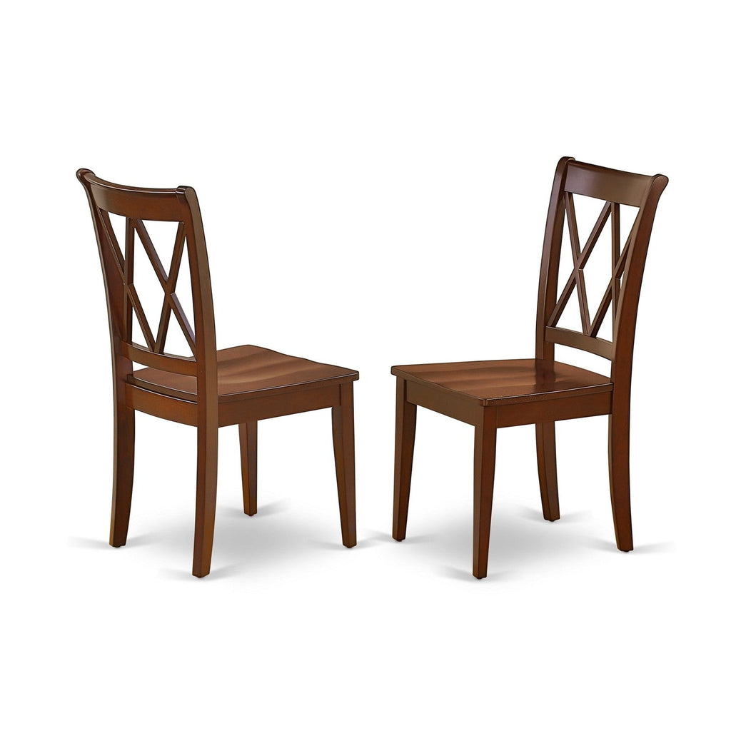 East West Furniture MLCL5-MAH-W 5 Piece Kitchen Table & Chairs Set Includes a Rectangle Dining Room Table with Butterfly Leaf and 4 Solid Wood Seat Chairs, 36x54 Inch, Mahogany