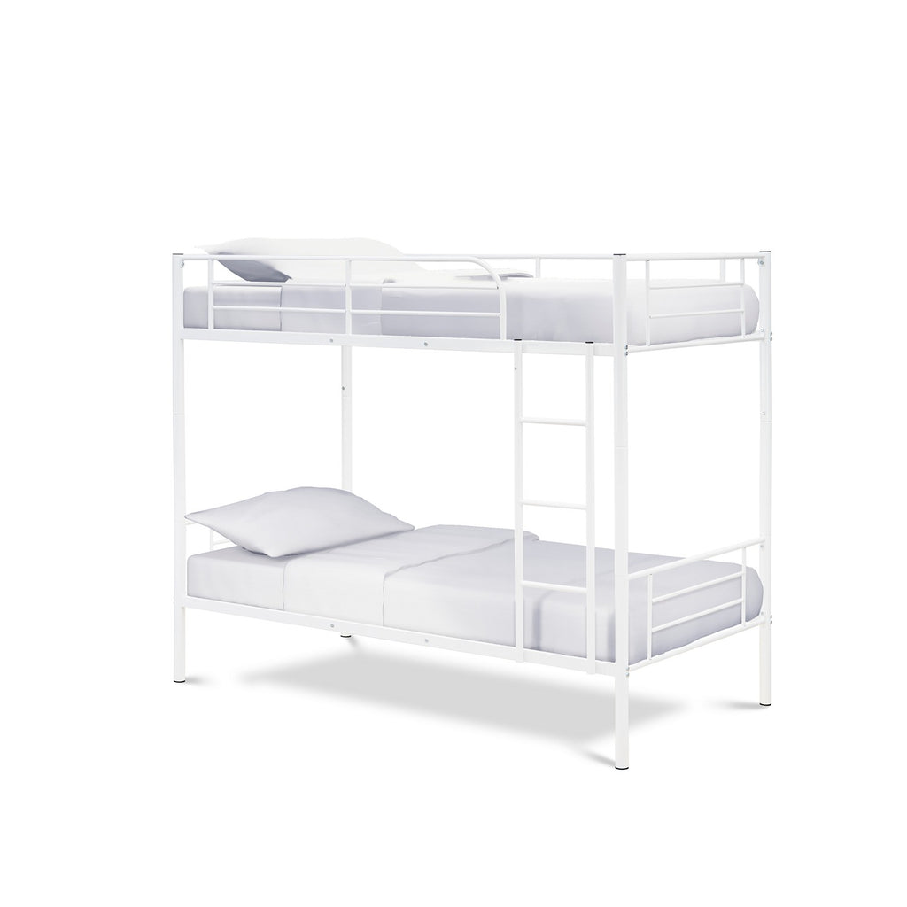 DAT0WHI Danbury Twin Bunk Bed in powder coating white color