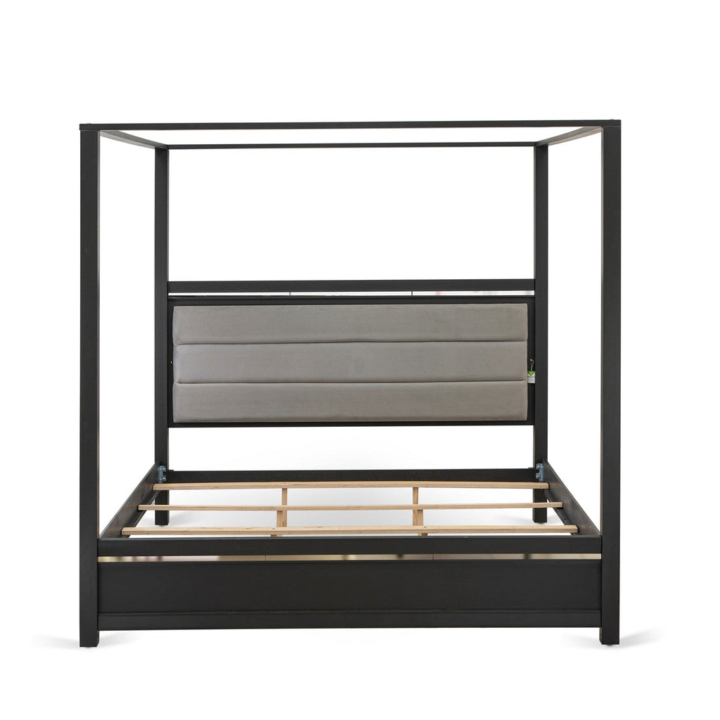 East West Furniture DE20-K00000 1-Piece Denali King Bed Frame for a King Size Bedroom Set - Brushed Gray Finish