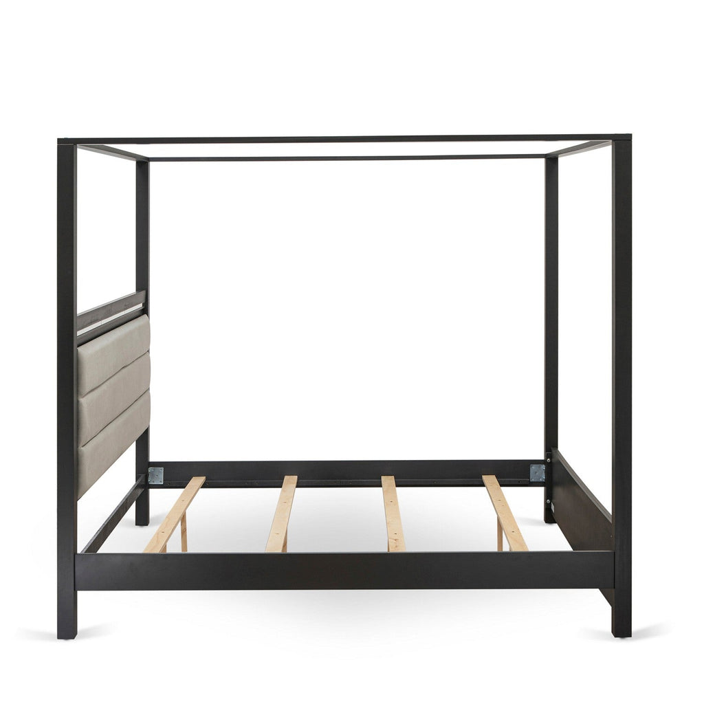 East West Furniture DE20-K00000 1-Piece Denali King Bed Frame for a King Size Bedroom Set - Brushed Gray Finish