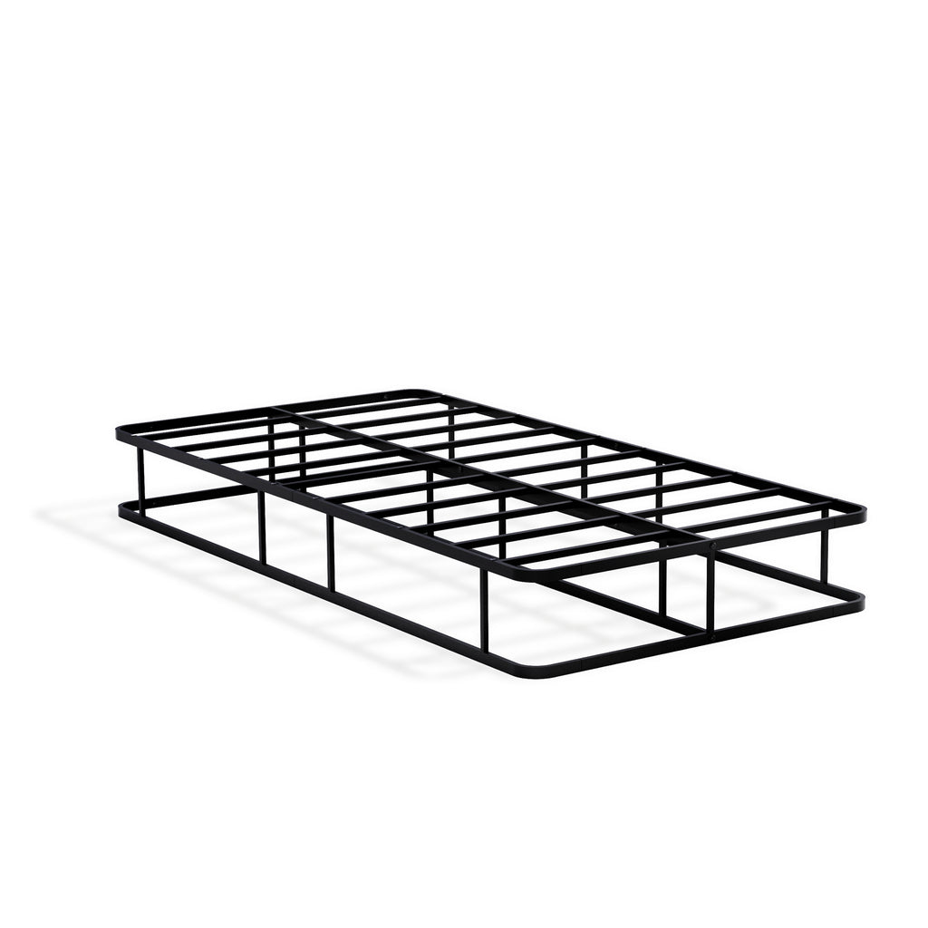 East West Furniture DHTBBLK Dothan Metal Twin Bed Frame with Luxurious Style Headboard and Footboard - High Quality Metal Frame in Powder Coating Black