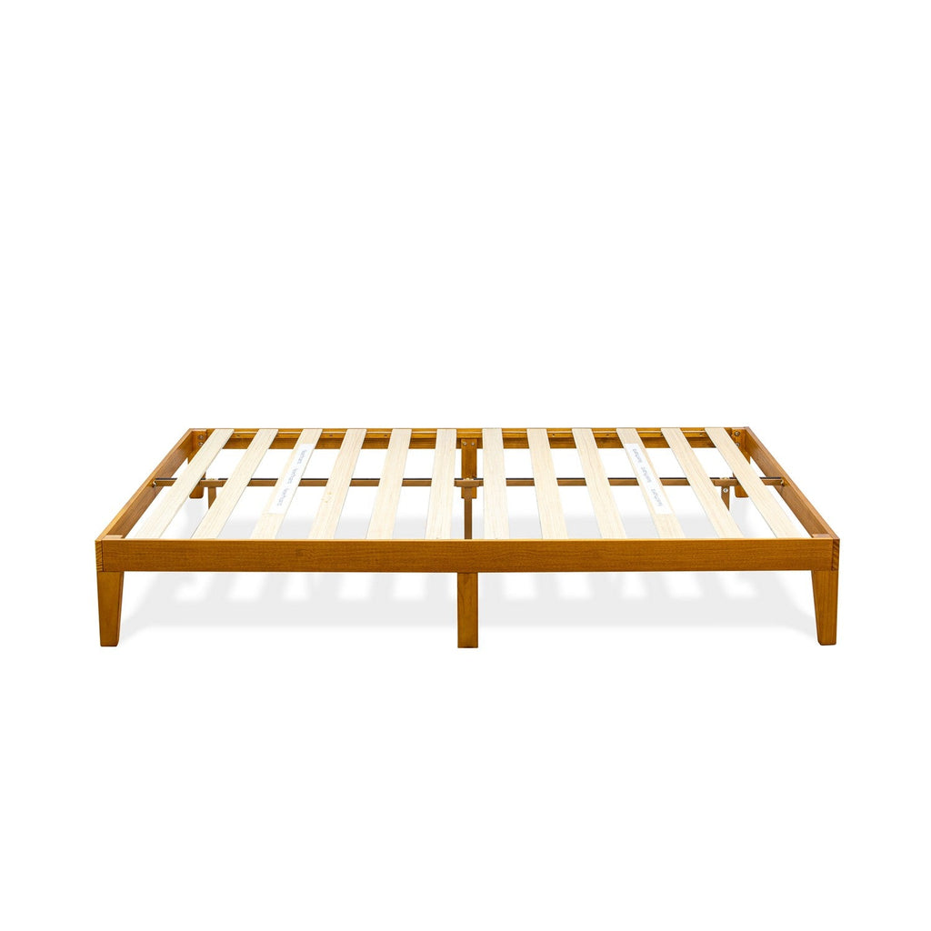 DNP-23-Q Queen Size Bed Frame with 4 Hardwood Legs and 2 Extra Center Legs - Oak Finish
