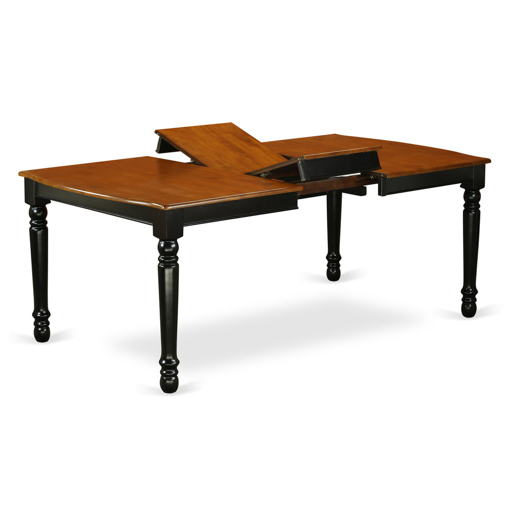East West Furniture DOT-BCH-T Dover Kitchen Dining Table - a Rectangle Wooden Table Top with Butterfly Leaf & Stylish Legs, 42x78 Inch, Black & Cherry