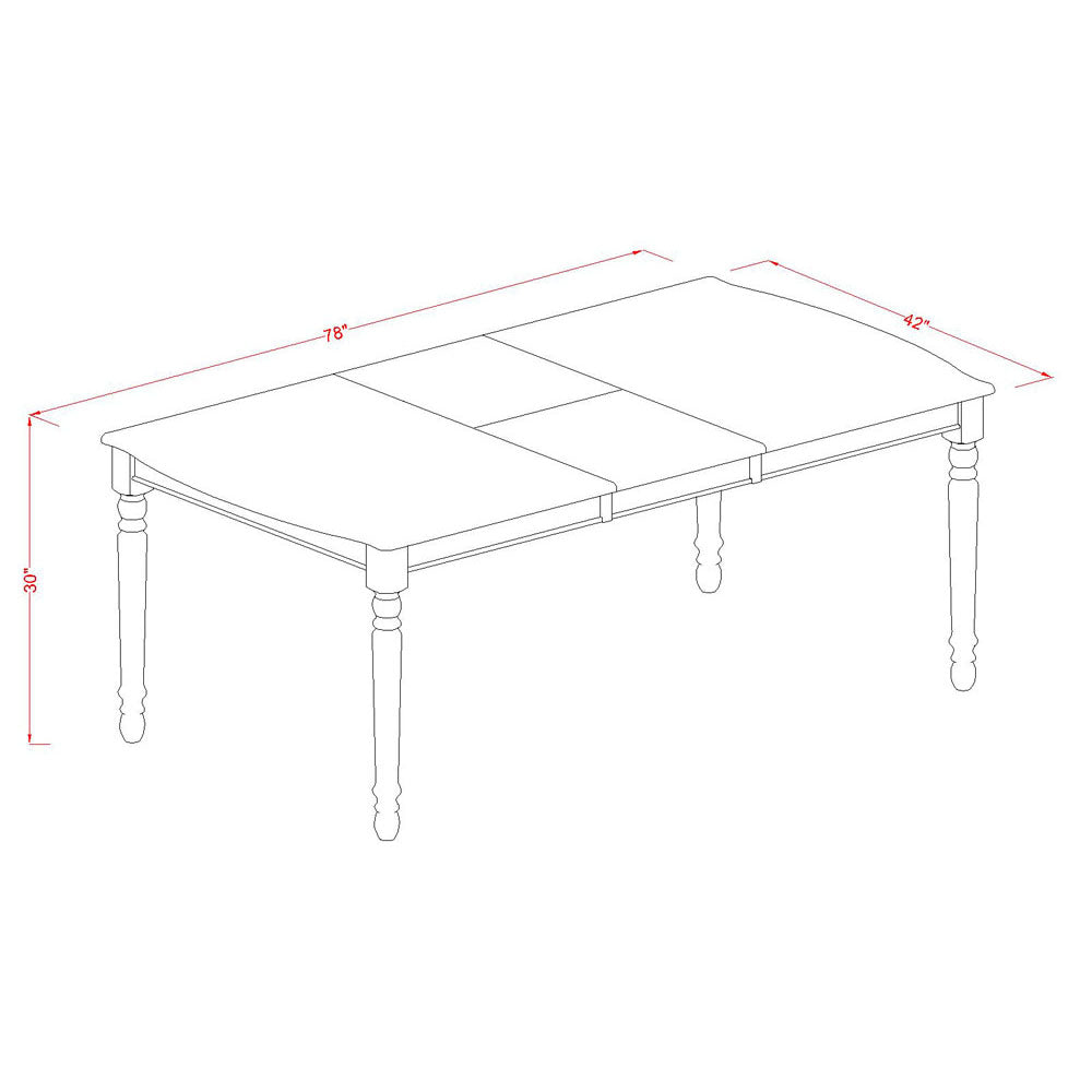 East West Furniture DOCL7-LWH-C 7 Piece Kitchen Table & Chairs Set Consist of a Rectangle Dining Table with Butterfly Leaf and 6 Linen Fabric Dining Room Chairs, 42x78 Inch, Linen White