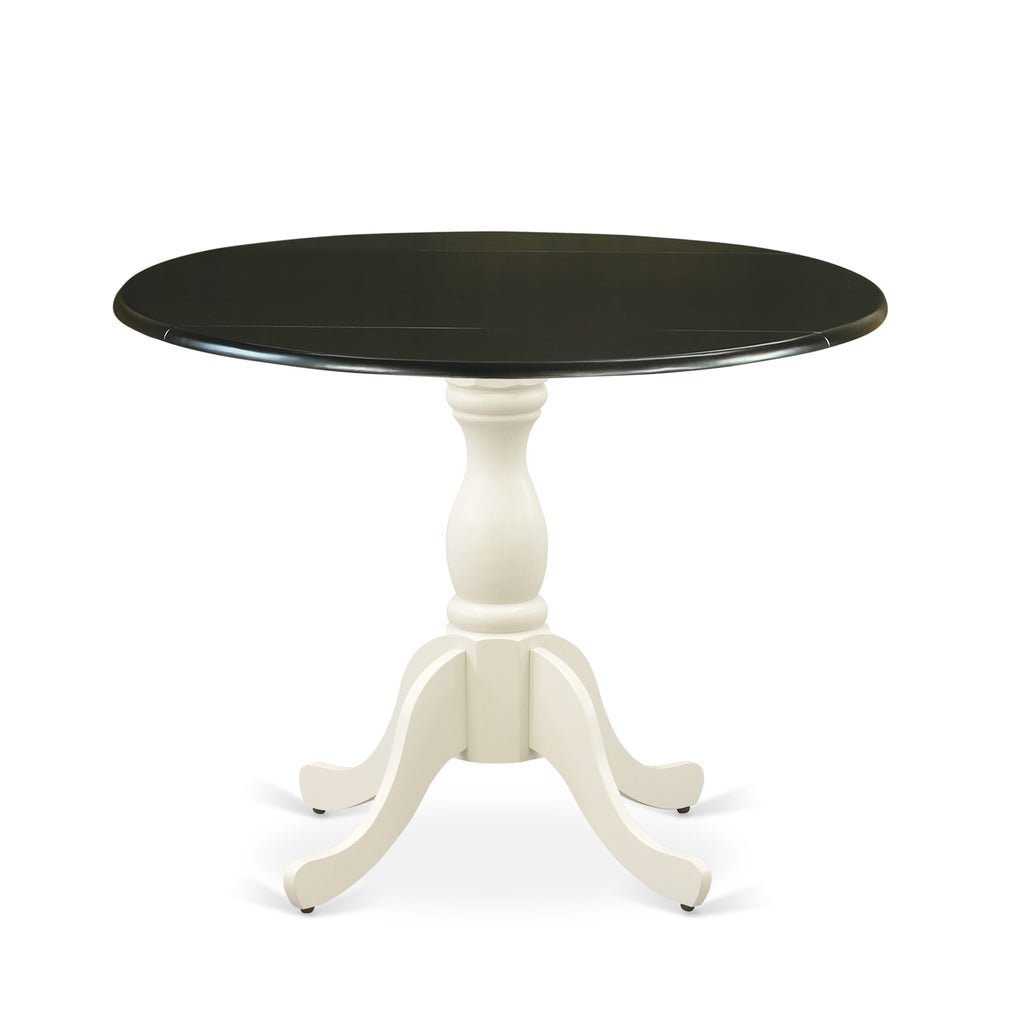 East West Furniture DST-BLW-TP Dublin Kitchen Table - a Round Dining Table Top with Dropleaf & Pedestal Base, 42x42 Inch, Multi-Color