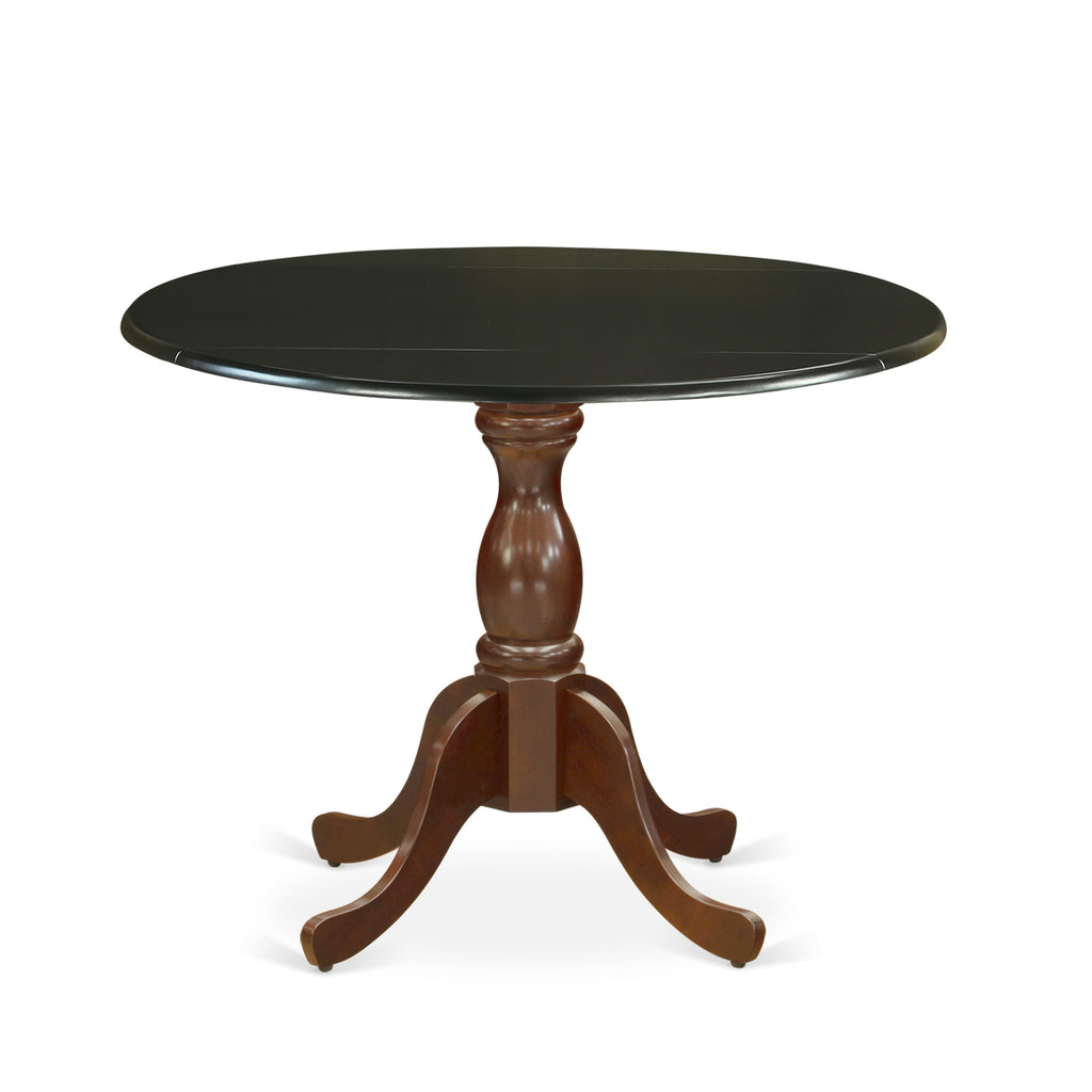 East West Furniture DST-BMA-TP Dublin Dining Table - a Round Wooden Table Top with Dropleaf & Pedestal Base, 42x42 Inch, Multi-Color