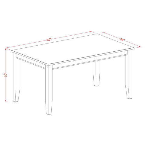 East West Furniture Dublin Table and X-back Chair Set with Wood Seat in East West Furniture Dublin Table and X-back Chair Set with Wood Seat in