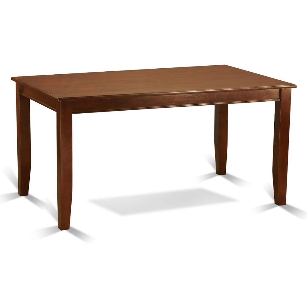 East West Furniture DUT-MAH-T Dudley Dining Room Table - a Rectangle Solid Wood Table Top with Sturdy Legs, 36x60 Inch, Mahogany