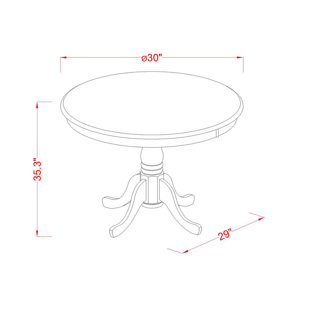 East West Furniture EDBF3-MAH-03 3 Piece Kitchen Counter Height Dining Table Set Contains a Round Wooden Table with Pedestal and 2 Backless Stools, 30x30 Inch, Mahogany