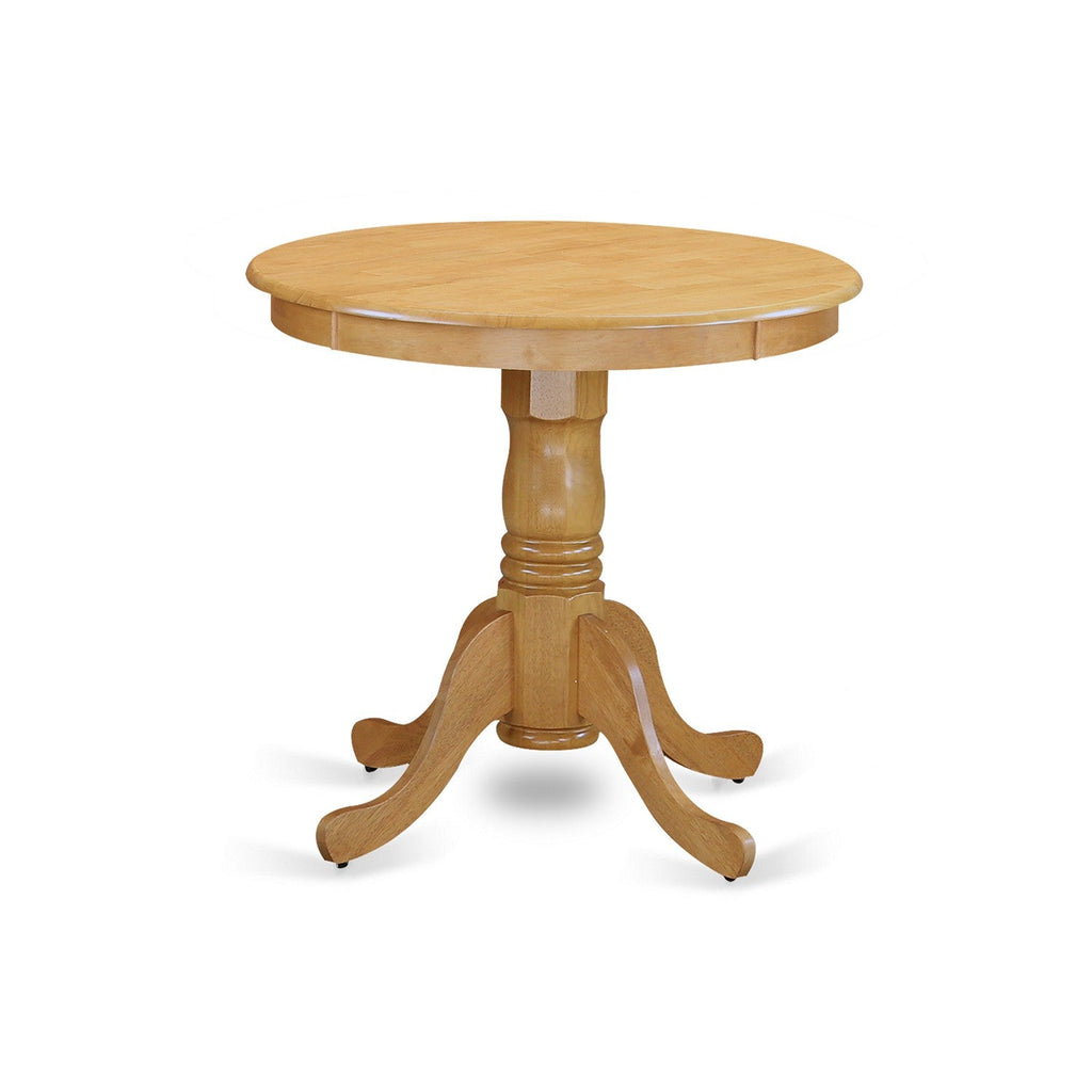 East West Furniture EMT-OAK-TP Eden Dining Room Table - a Round kitchen Table Top with Pedestal Base, 30x30 Inch, Oak