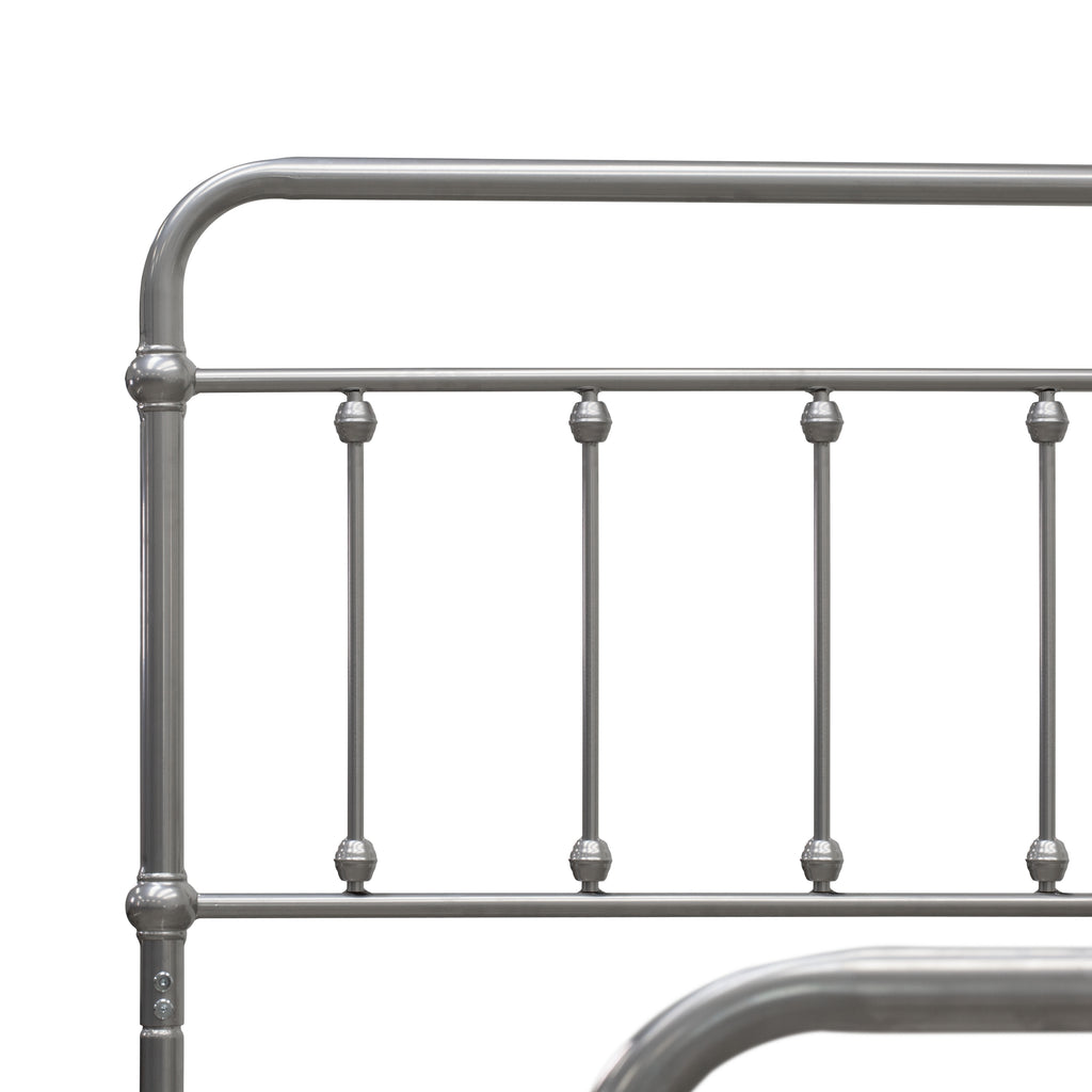 GDFBSIL Garland Full Bed Frame with 6 Metal Legs - Magnificent Bed Frame in Powder Coating Silver Color