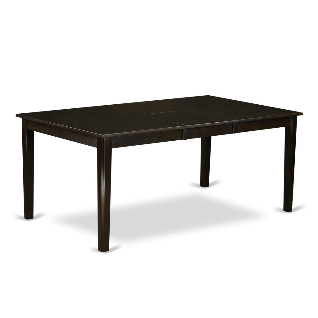 East West Furniture HET-CAP-T Henley Modern Kitchen Table - a Rectangle Dining Table Top with Butterfly Leaf, 42x72 Inch, Cappuccino