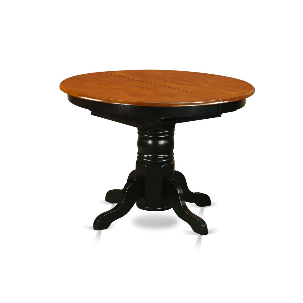 East West Furniture KET-BLK-TP Kenley Modern Kitchen Table - an Oval Dining Table Top with Butterfly Leaf & Pedestal Base, 42x60 Inch, Black & Cherry