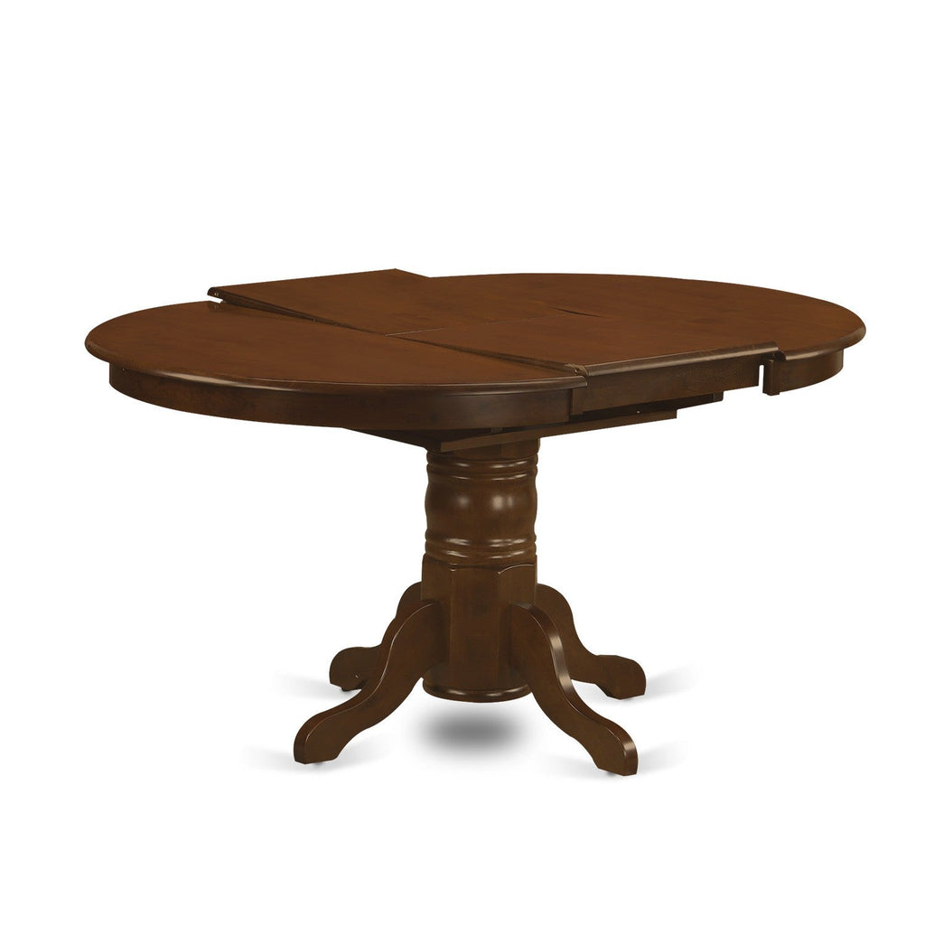 East West Furniture KET-ESP-TP Kenley Dining Room Table - an Oval Solid Wood Table Top with Butterfly Leaf & Pedestal Base, 42x60 Inch, Espresso