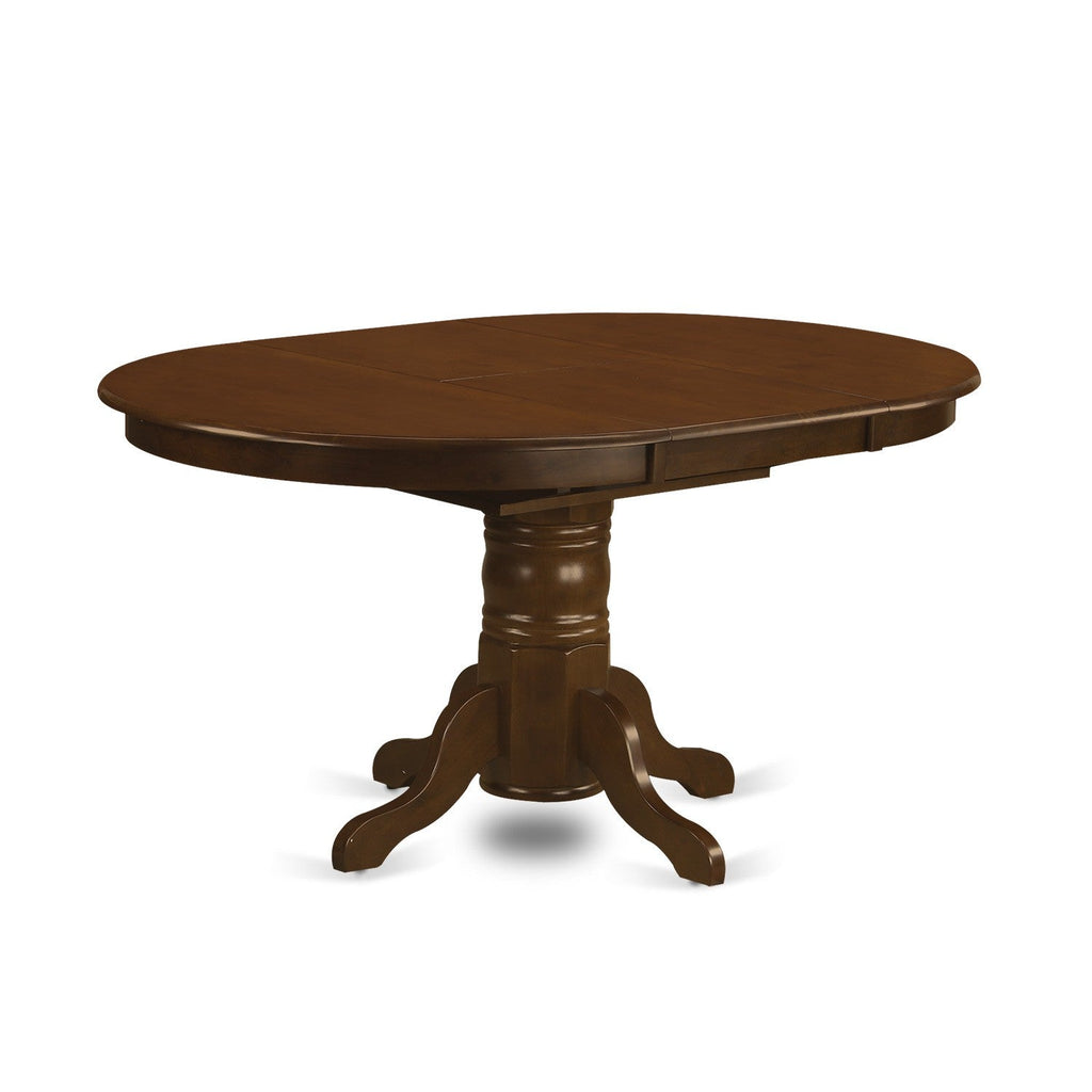 East West Furniture KET-ESP-TP Kenley Dining Room Table - an Oval Solid Wood Table Top with Butterfly Leaf & Pedestal Base, 42x60 Inch, Espresso