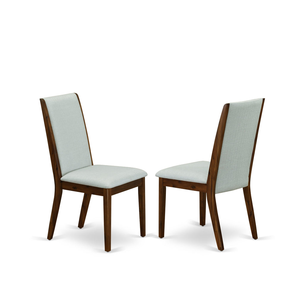 East West Furniture LALA11-88-05 11 Piece Dining Set Includes a Rectangle Dining Room Table with Butterfly Leaf and 10 Grey Linen Fabric Upholstered Chairs, 42x92 Inch, Walnut