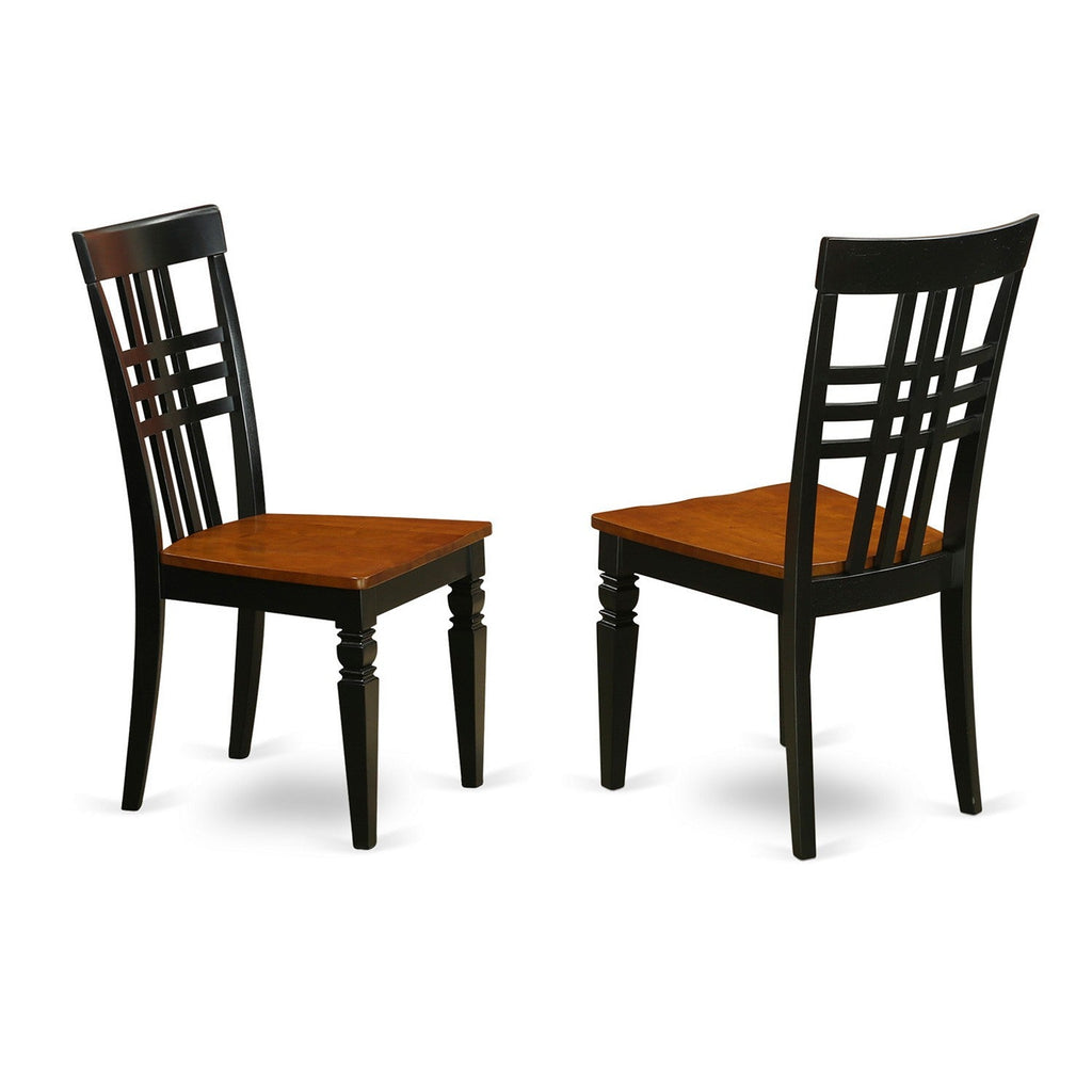 East West Furniture KELG7-BCH-W 7 Piece Kitchen Table & Chairs Set Consist of an Oval Dining Room Table with Butterfly Leaf and 6 Solid Wood Seat Chairs, 42x60 Inch, Black & Cherry