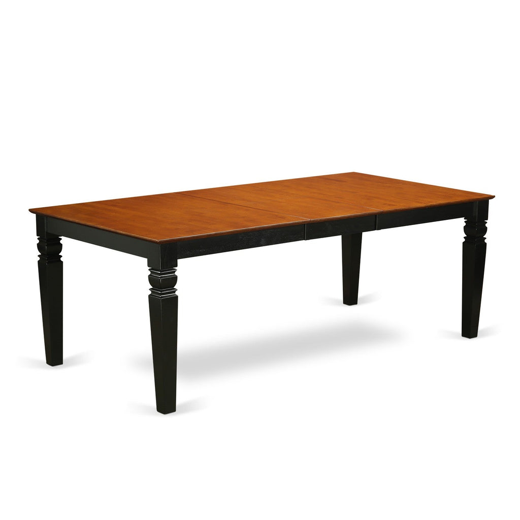 LGT-BCH-T Logan 42x84" Rectangular Dining Table with 18" Butterfly Leaf - Black & Cherry Color