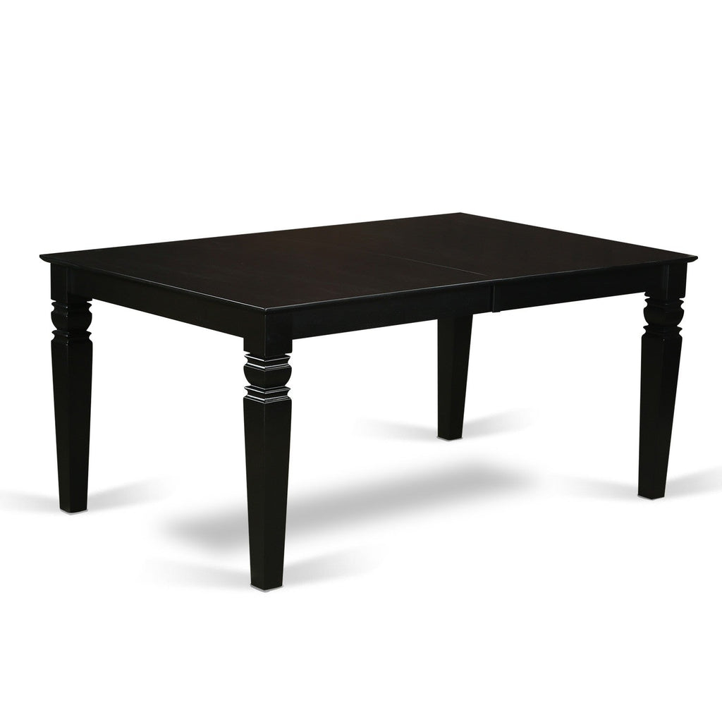 LGT-BLK-T Logan 42x84" Rectangular Dining Table with 18" Butterfly Leaf - Black Color