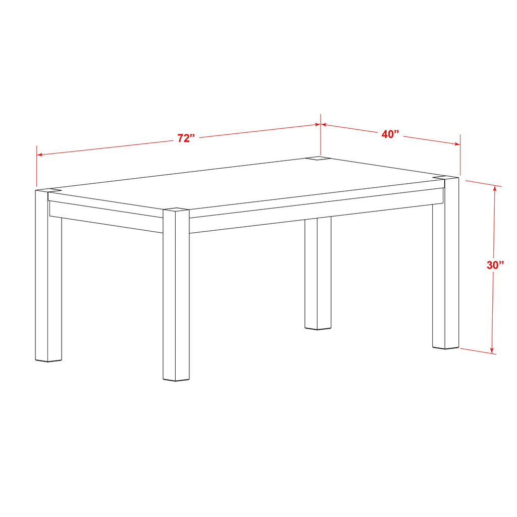 East West Furniture LMVE7-77-21 7 Piece Dining Table Set Consist of a Rectangle Rustic Wood Kitchen Table and 6 Blue Color Linen Fabric Upholstered Chairs, 40x72 Inch, Jacobean