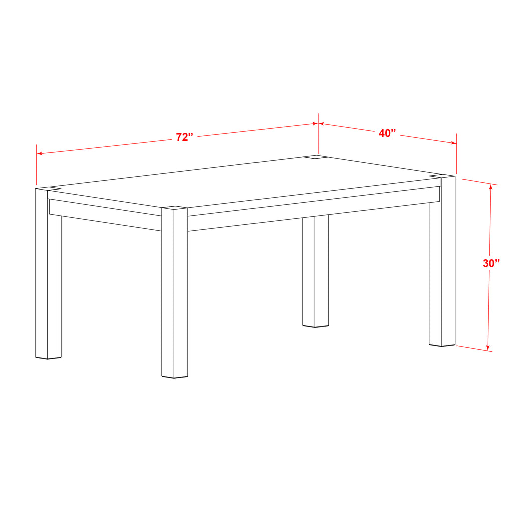 East West Furniture LMVE7-N8-04 7 Piece Modern Dining Table Set Consist of a Rectangle Rustic Wood Wooden Table and 6 Light Tan Linen Fabric Upholstered Chairs, 40x72 Inch, Walnut