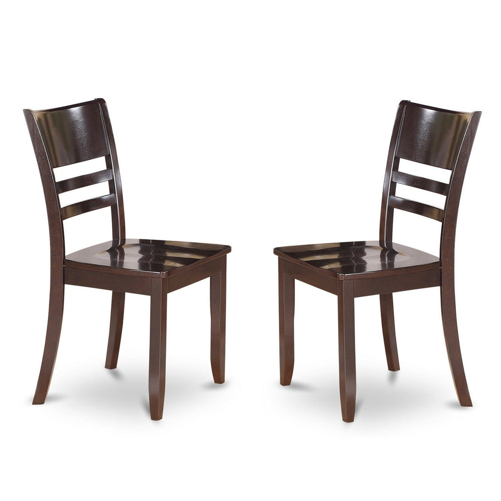 East West Furniture LYFD7-CAP-W 7 Piece Kitchen Table Set Consist of a Rectangle Dining Table with Butterfly Leaf and 6 Dining Room Chairs, 36x66 Inch, Cappuccino