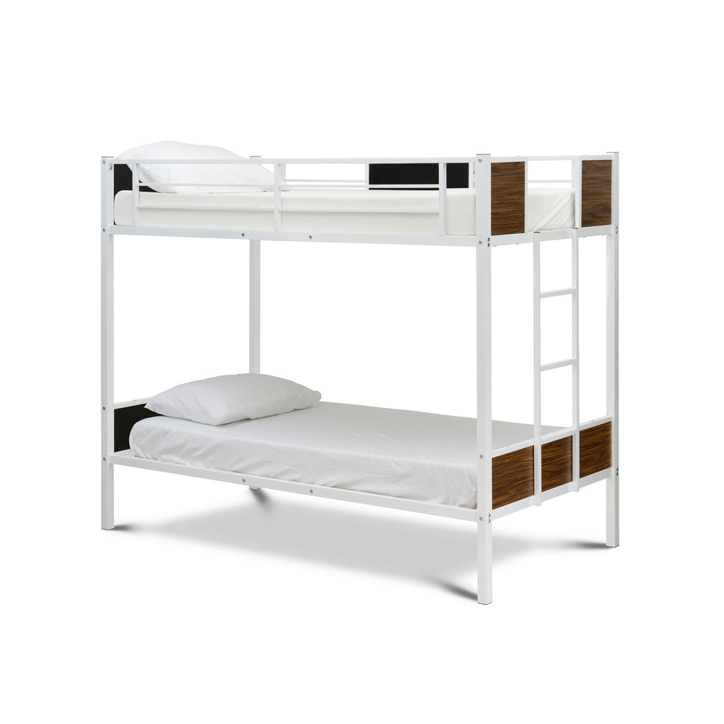 LYT0WHI Lynfield  Twin Bunk Bed in powder coating white color