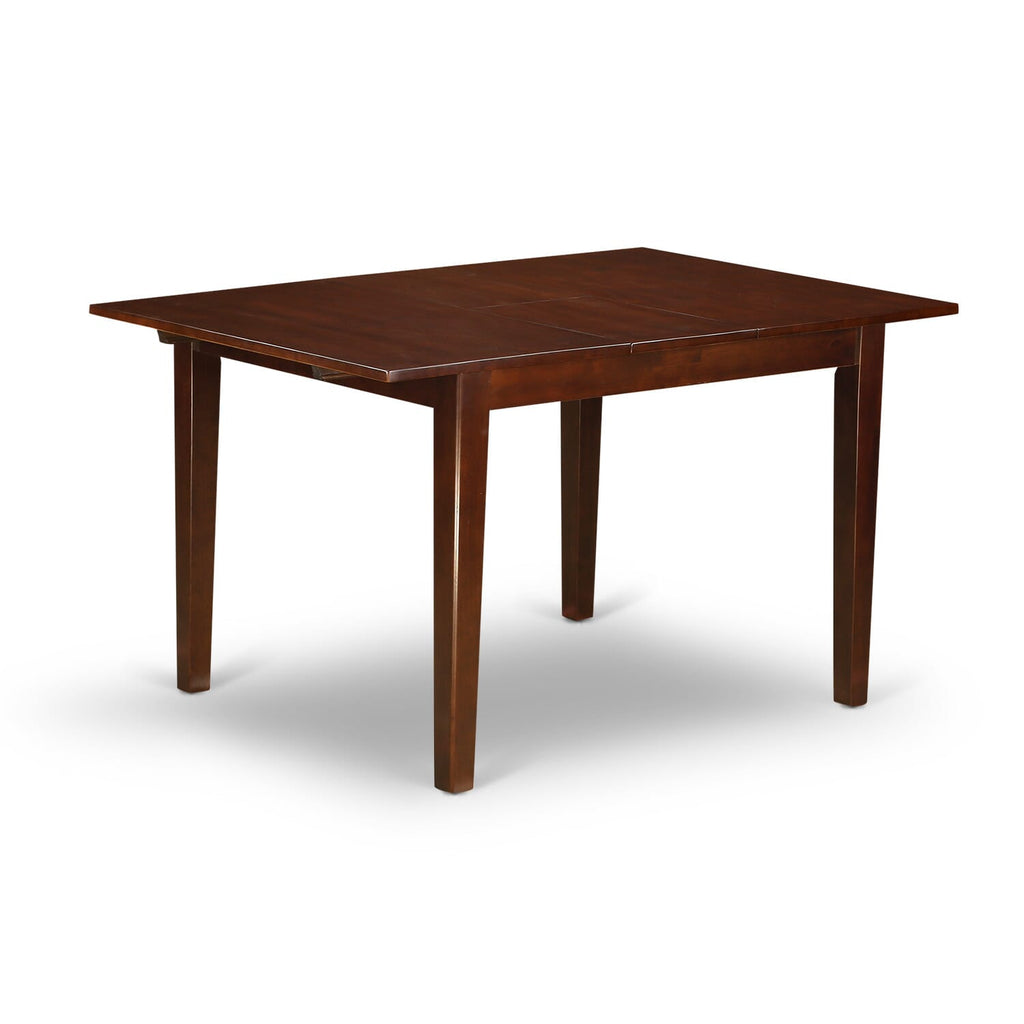 East West Furniture MLDA5-MAH-32 5 Piece Kitchen Table Set Consists of a Rectangle Dining Table with Butterfly Leaf and 4 Padded Chairs, 36x54 Inch, Mahogany