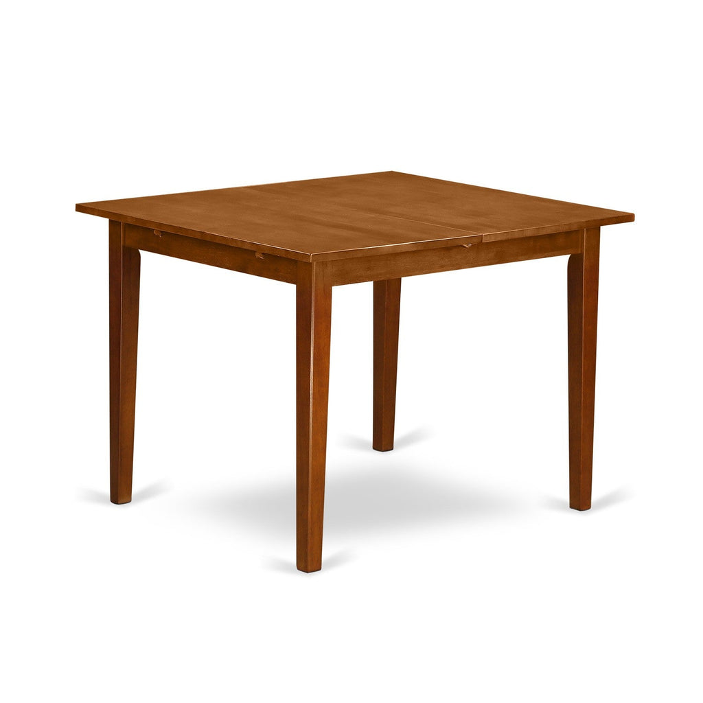 East West Furniture MLT-SBR-T Milan Kitchen Dining Table - a Rectangle Wooden Table Top with Butterfly Leaf, 36x54 Inch, Saddle Brown