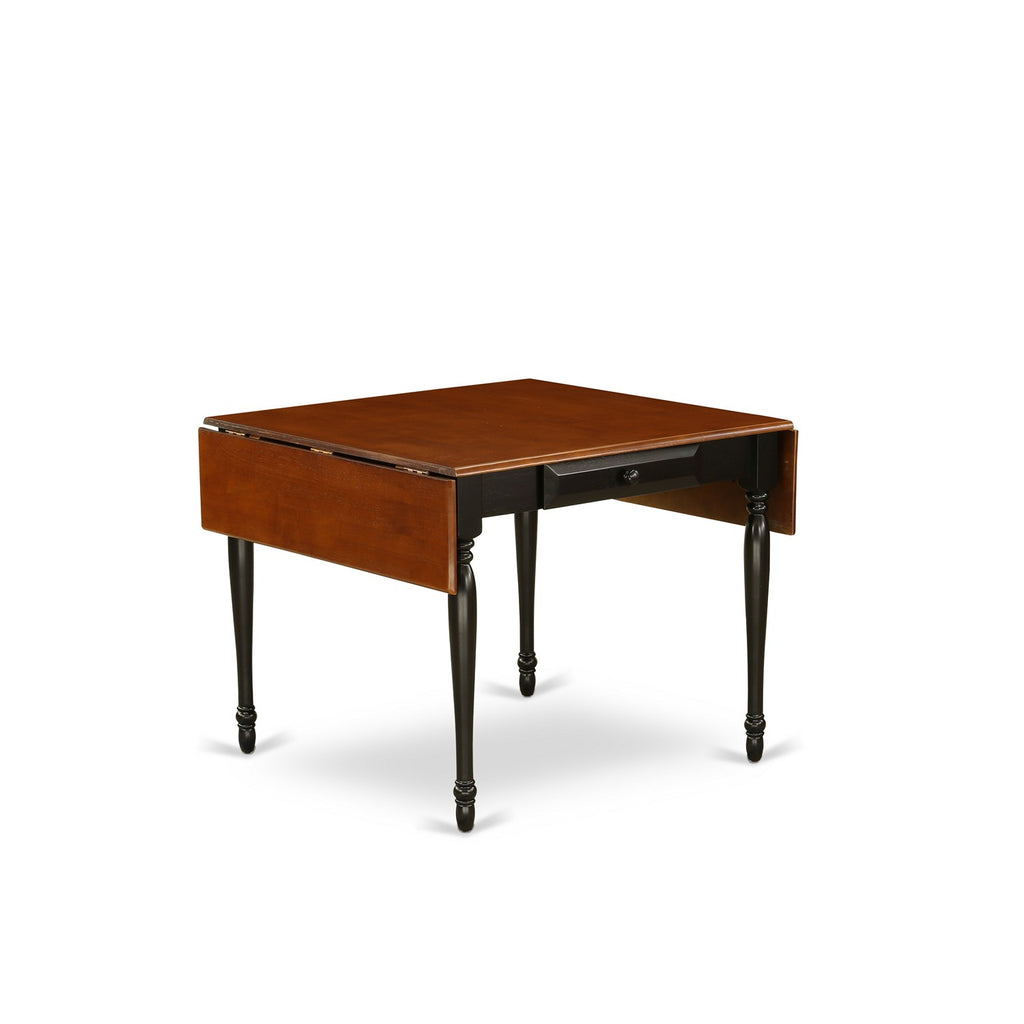 East West Furniture MZT-BCH-T Monza Mid-Century Modern Dining Table - a Rectangle Dining Table Top with Dropleaf & Stylish Legs, 36x54 Inch, Black & Cherry