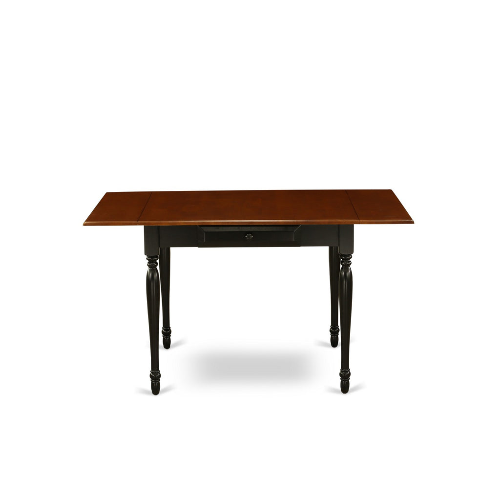 East West Furniture MZNO3-BCH-W 3 Piece Dining Table Set for Small Spaces Contains a Rectangle Dining Room Table with Dropleaf and 2 Wooden Seat Chairs, 36x54 Inch, Black & Cherry