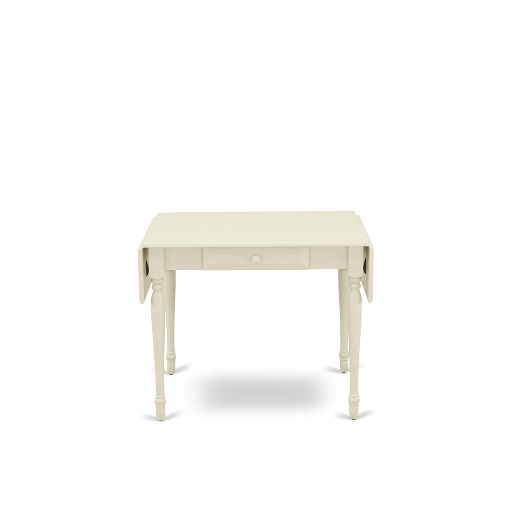 East West Furniture MZT-LWH-T Monza Dining Table - a Rectangle Wooden Table Top with Dropleaf & Stylish Legs, 36x54 Inch, Linen White