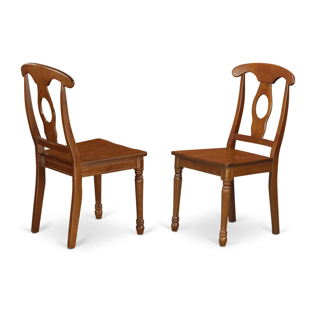 East West Furniture MLNA3-SBR-W 3 Piece Dining Room Furniture Set Contains a Rectangle Wooden Table with Butterfly Leaf and 2 Kitchen Dining Chairs, 36x54 Inch, Saddle Brown