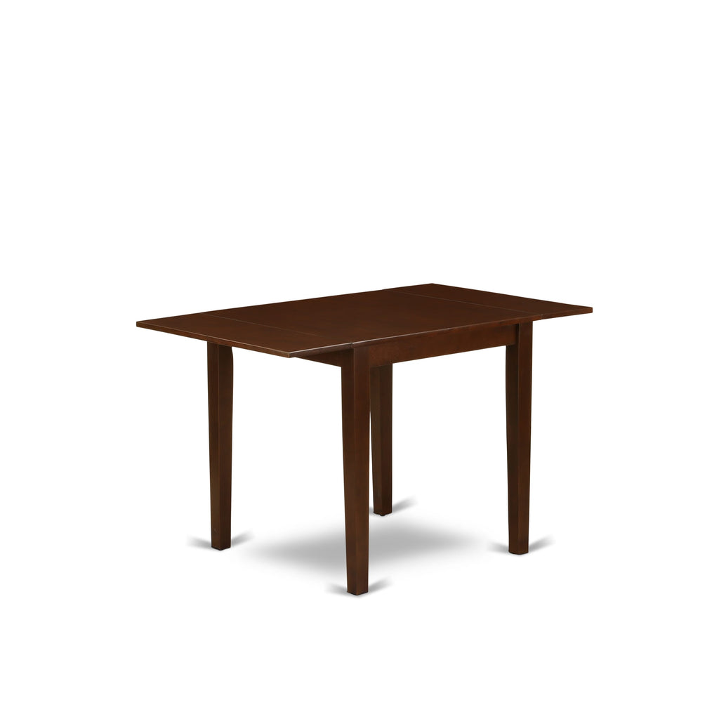 East West Furniture NDDA3-MAH-26 3 Piece Modern Dining Table Set Consists of a Rectangle Kitchen Table with Dropleaf and 2 Parson Chairs, 30x48 Inch, Mahogany