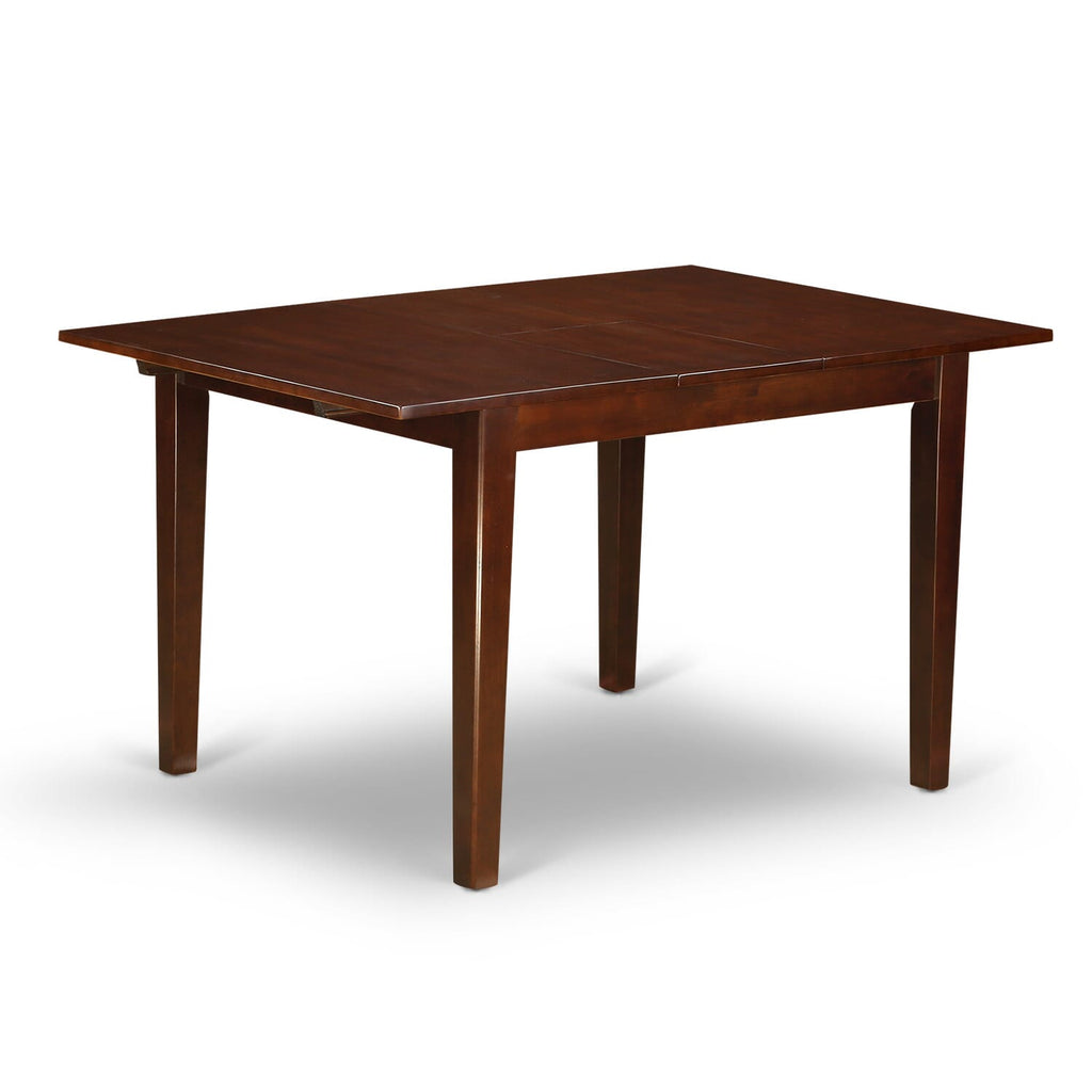 East West Furniture NFDA5-MAH-29 5 Piece Kitchen Table Set Includes a Rectangle Dining Table with Butterfly Leaf and 4 Padded Chairs, 32x54 Inch, Mahogany