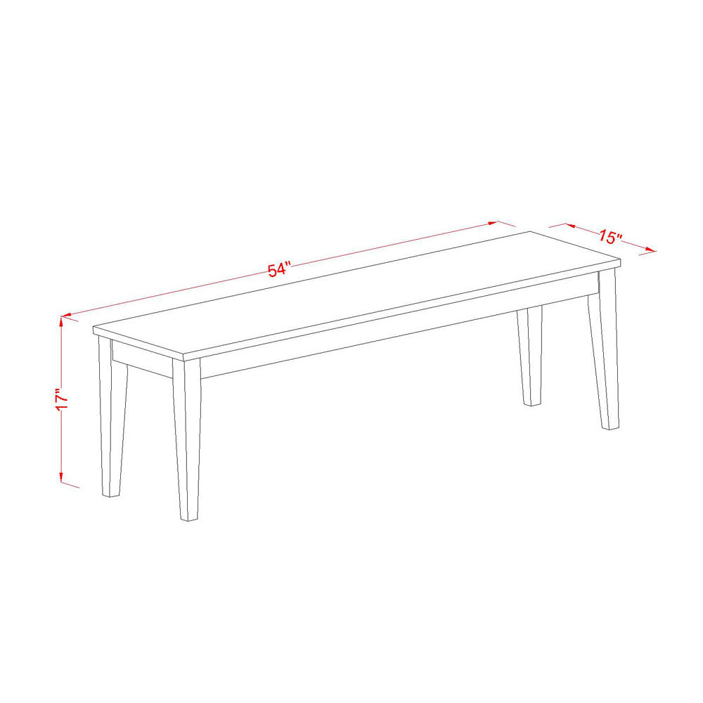 East West Furniture NIPL6-BCH-W 6 Piece Dining Table Set Contains a Rectangle Dining Room Table with Butterfly Leaf and 4 Wooden Seat Chairs with a Bench, 36x66 Inch, Black & Cherry