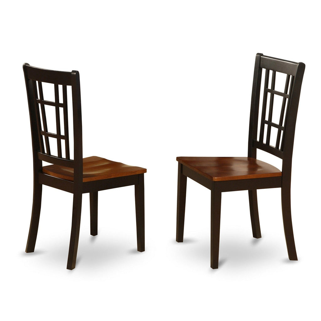 East West Furniture KENI5-BCH-W 5 Piece Dining Set Includes an Oval Dining Room Table with Butterfly Leaf and 4 Wood Seat Chairs, 42x60 Inch, Black & Cherry