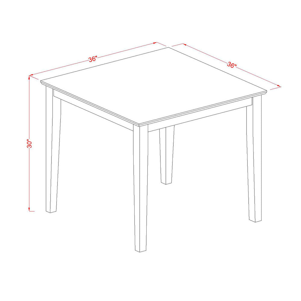 East West Furniture OXLG3-LWH-W 3 Piece Dining Set Contains a Square Dinner Table and 2 Kitchen Dining Chairs, 36x36 Inch, Linen White