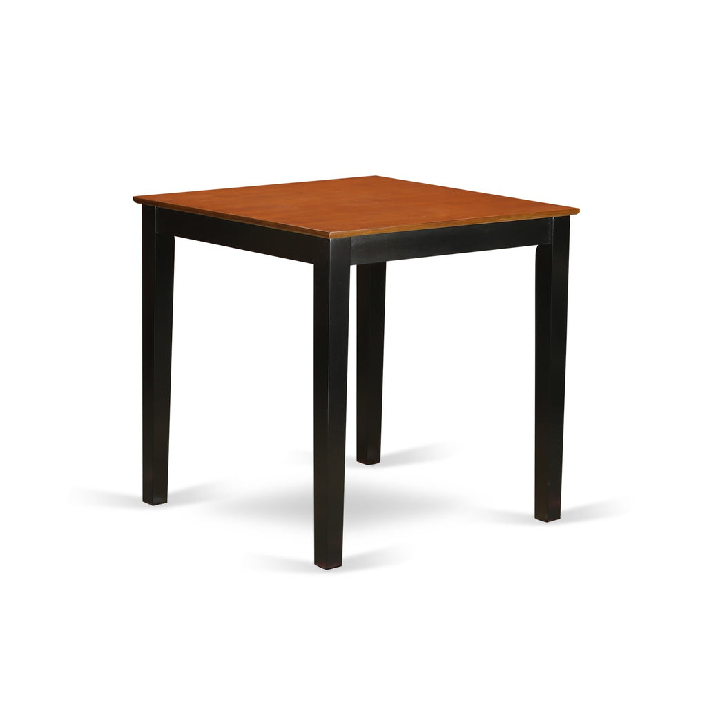 East West Furniture PBT-BLK-T Pub Square Counter Height Dining Table for Small Spaces, 36x36 Inch, Black & Cherry