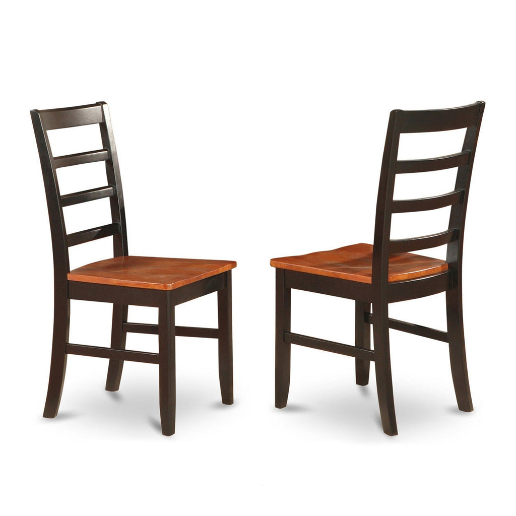 East West Furniture NIPF5-BCH-W 5 Piece Kitchen Table & Chairs Set Includes a Rectangle Dining Room Table with Butterfly Leaf and 4 Solid Wood Seat Chairs, 36x66 Inch, Black & Cherry